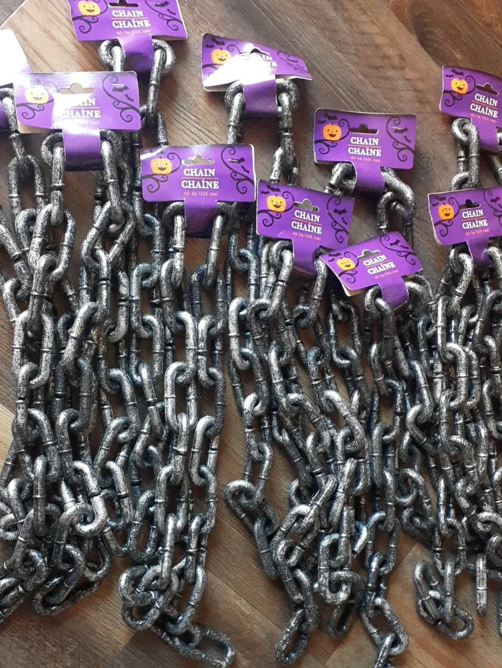 10 Packs Of Halloween Silver Black Chain Decor Accessory